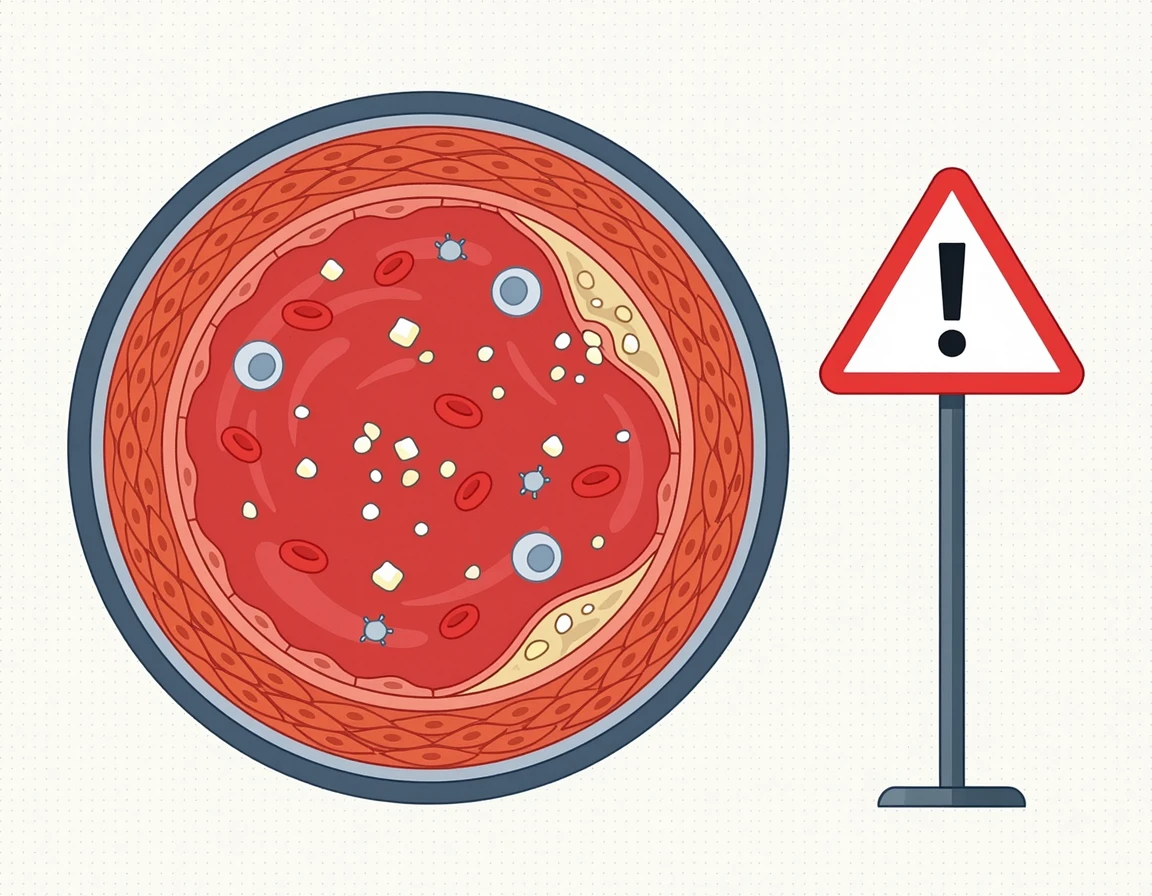 혈관에 칼슘이 쌓이는 석회화 현상 일러스트