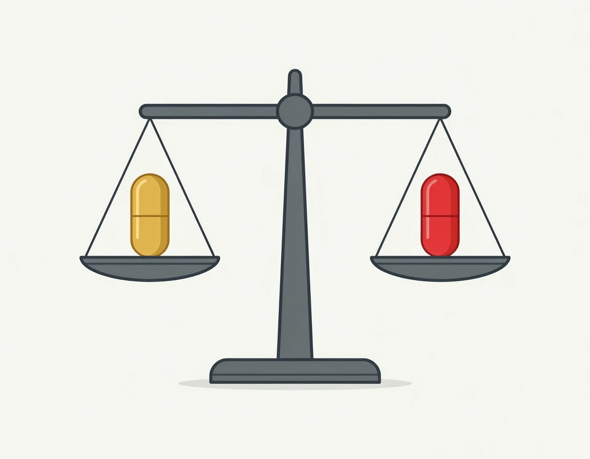 황금색 캡슐과 붉은색 캡슐 비교 일러스트