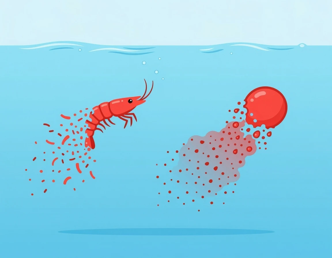 물에 잘 녹는 붉은빛 크릴오일 일러스트