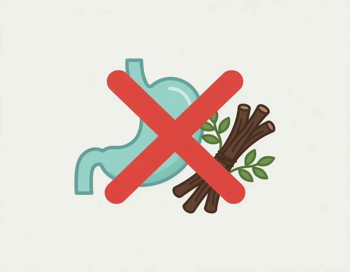 위장과 감초 추출물 금지 일러스트