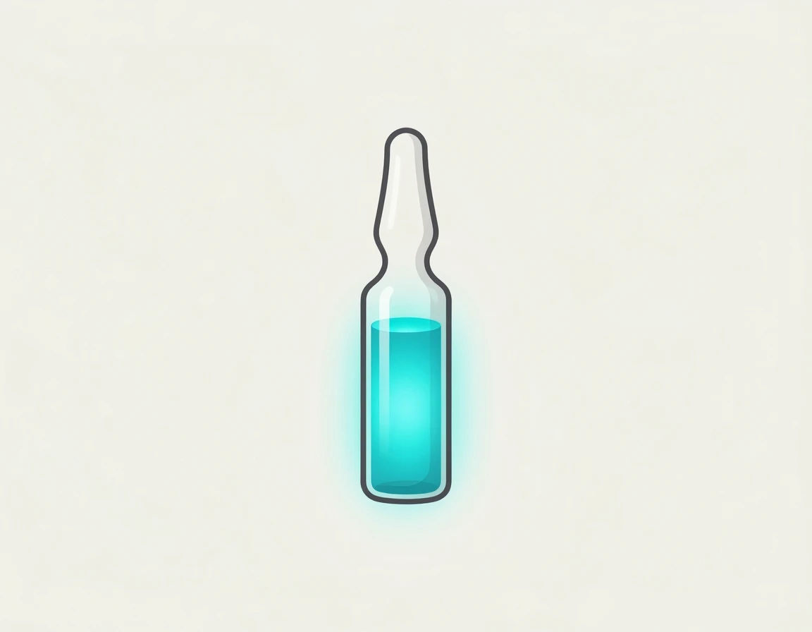 빛나는 액체가 담긴 작은 앰플 병 일러스트