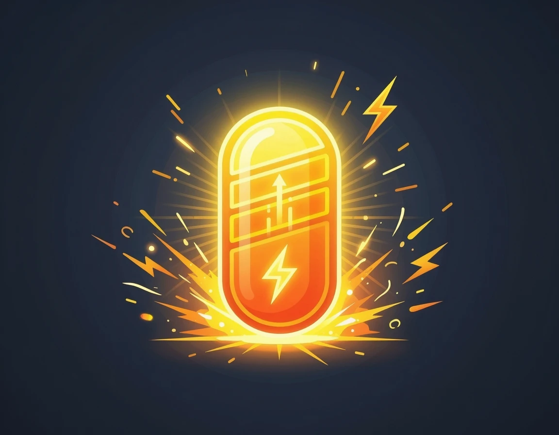 에너지를 충전해주는 비타민 알약 일러스트