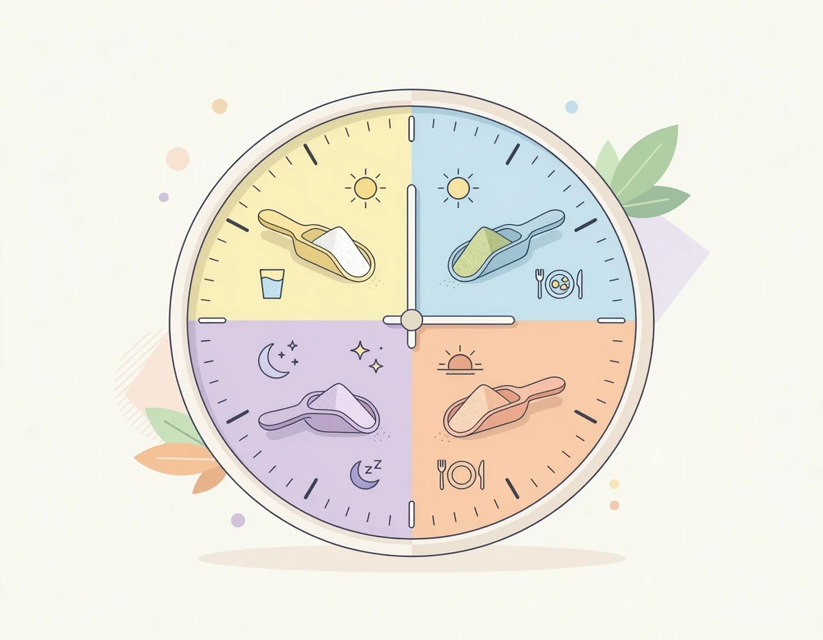 하루 4번 나누어 섭취하는 로딩 방식을 보여주는 일러스트