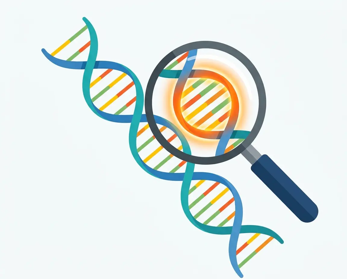 MTHFR 유전자 변이를 확인하는 DNA 일러스트
